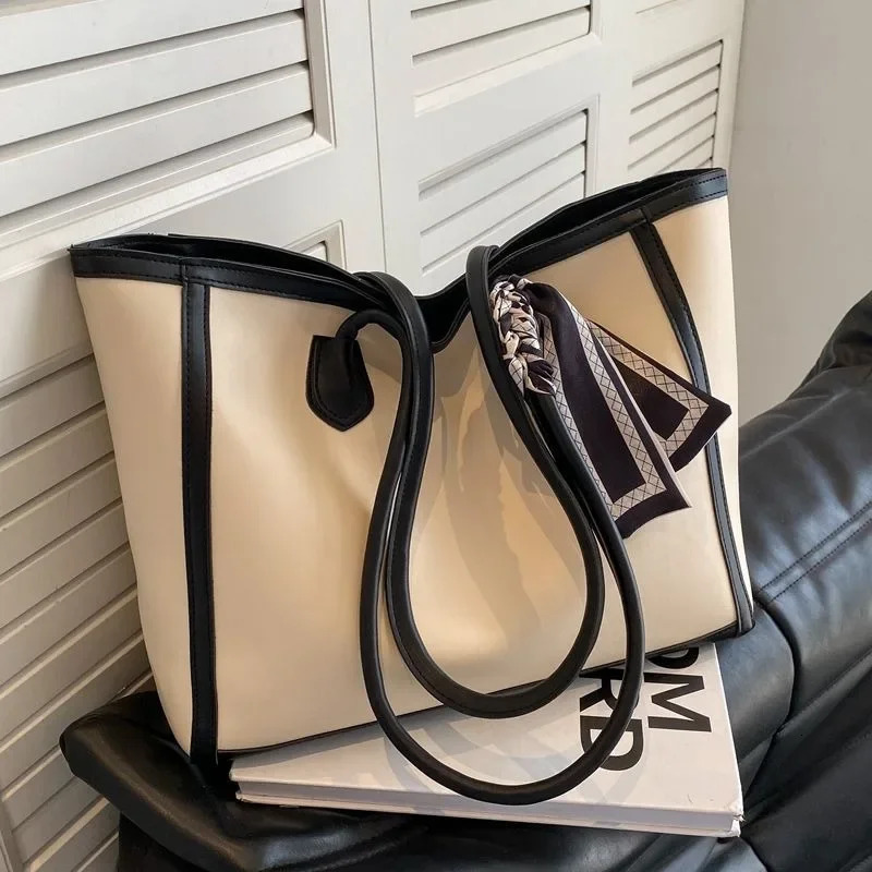 Large Capacity Package Women Fashion High Quality Bag Versatile Student One Shoulder Pu Tote Bags Shopping Bag 250102