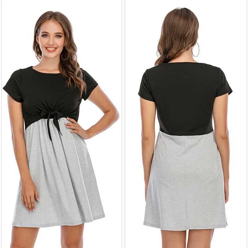 Womens dresses maternity patchwork bandages maternity care baby pajamas Breastfeeding Vestdos Gravida W250113