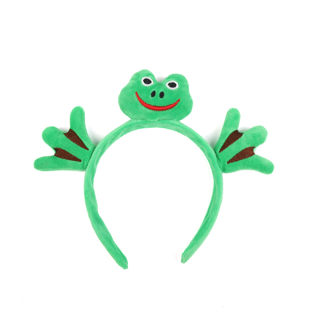 Cute Wave Little Frog Hair Band Household Wash Face Apply facial mask Funny Hair Band Plush Cartoon Animal Hair Band Female
