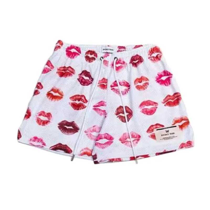 RYOKO RAIN Summer Mens Shorts Mens and Womens Fashion Beach Casual Shorts Mesh Sports Quick Drying Quarter PantsXJ250407