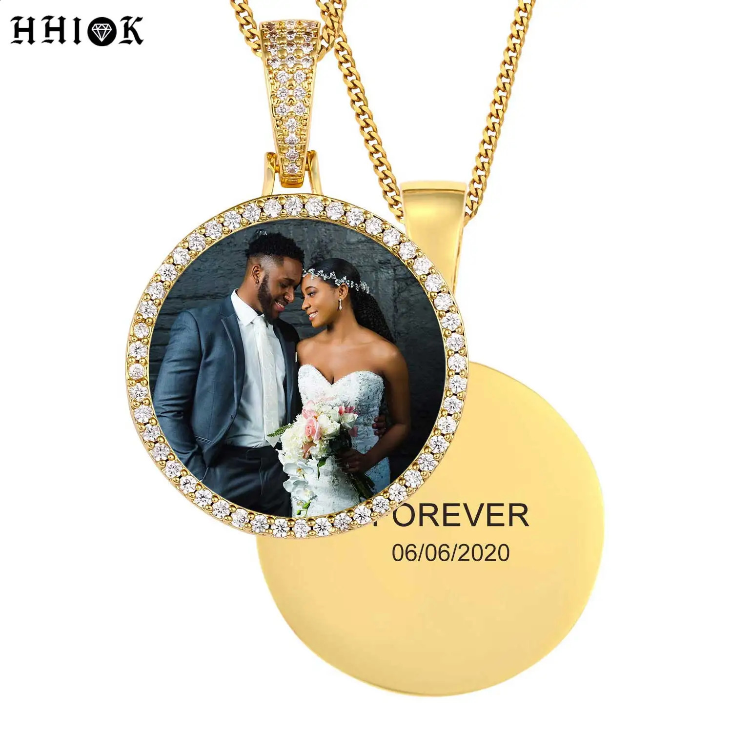 Personalized Customized Circle Medal Po Pendant Hip Hop Rock Jewelry Memory Picture Necklace Pendant Free Customization 250107