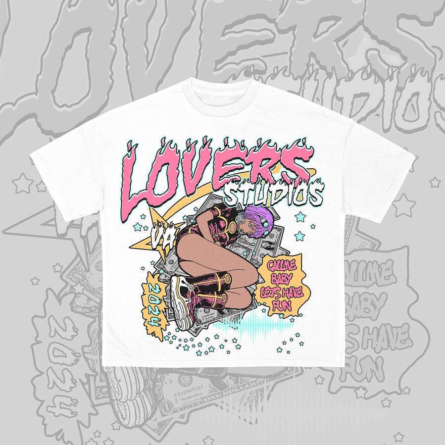 Personalized design cartoon letter pattern summer new street loose casual wear American hip-hop men's and women's top