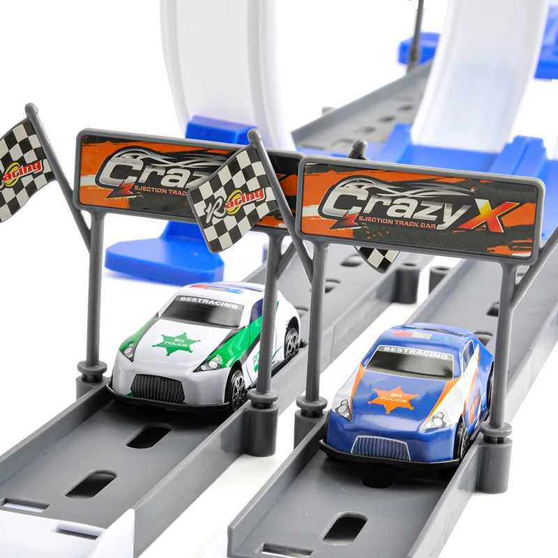 Car Toys For Kids Double Wheels Assembling Racing Track Catapult Toy Vehicle Model Boy Kid Gift Christmas Gift Children Toy X2501141