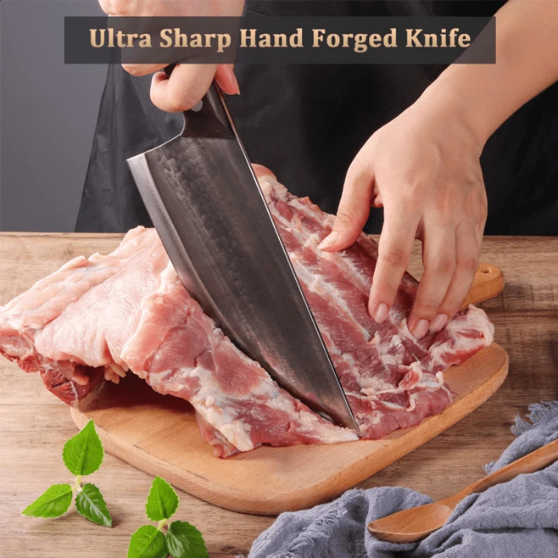 Boning Knife Butcher Knife For Meat Cutting Hand Forged High Carbon Steel Butcher Knife For BBQ Home Kitchen Cooking Camping 250110