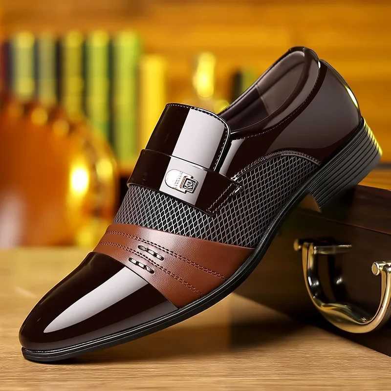 Classic Business Dress Men Shoes Red Men Oxford Shoes Wedding Casual Party Shoe for Men Loafers Colorblock Mens Leather ShoesXJ250113