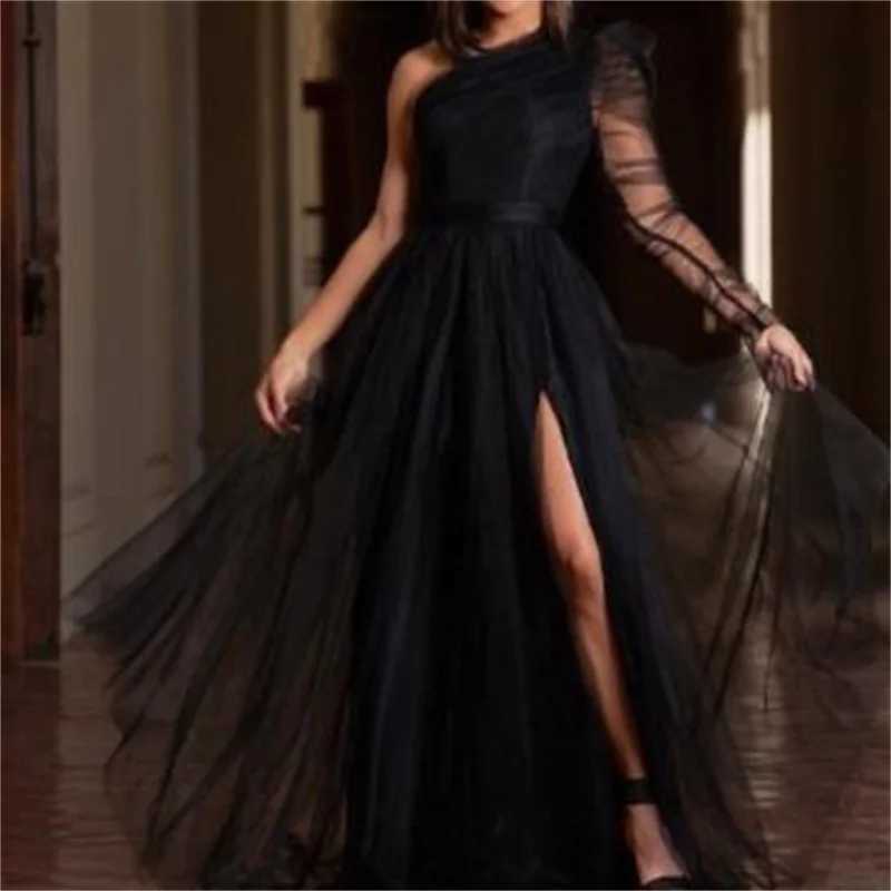 Hot pink shoulder pleated long gown maternity side split pleated hem bridal shower gown W250113