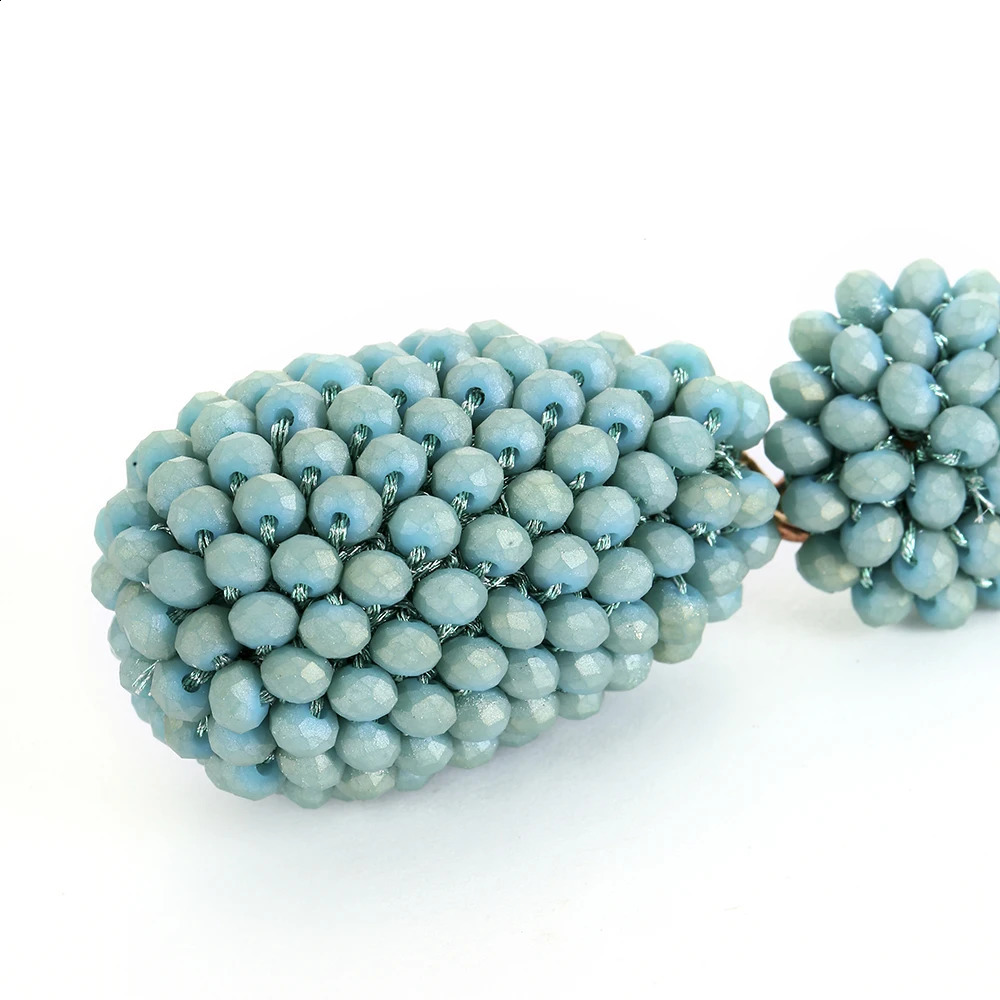 INKDEW Bead Large Earrings Water Drop shaped Long Earrings Handmade Thread Crystal Earrings Womens Gift Doorbellen EA058 250110