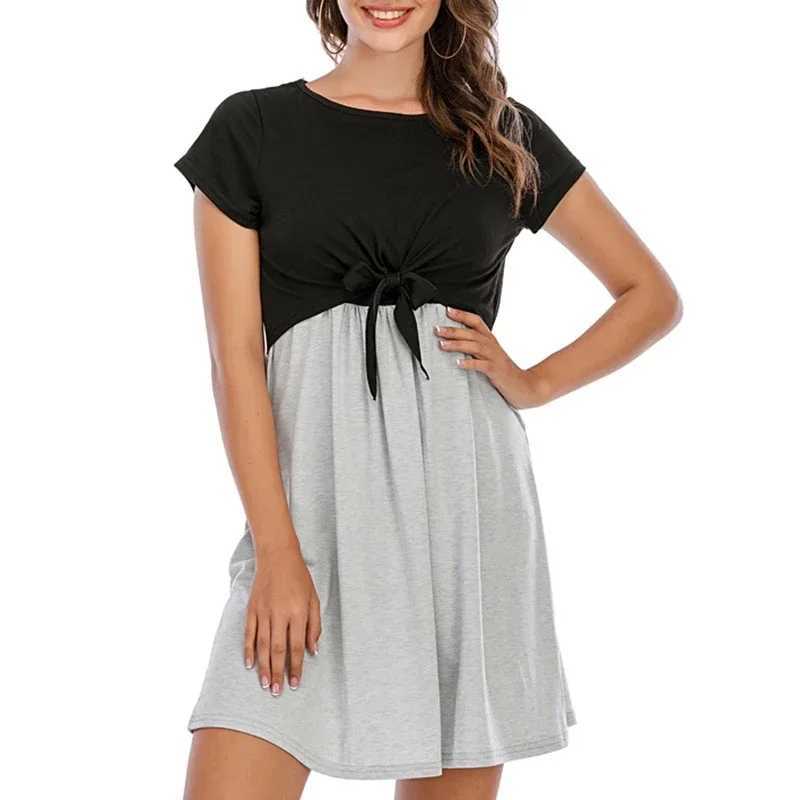 Womens dresses maternity patchwork bandages maternity care baby pajamas Breastfeeding Vestdos Gravida W250113