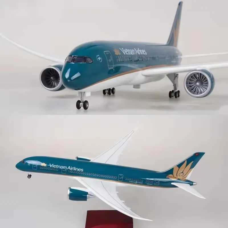 New 1/130 47cm Aviation 787 B787 Dreamliner Aircraft Vietnam Airlines Model Diecast Plane Airliner Display W Standable Airplane X250114