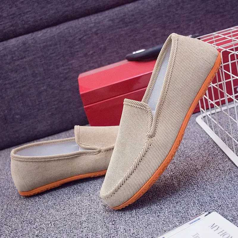 Loafers Shoes Mans Big Size Flats Slippers Fabric Slip- Men Gommino Driving Shoes Fi Summer Style Soft MaleXJ250113