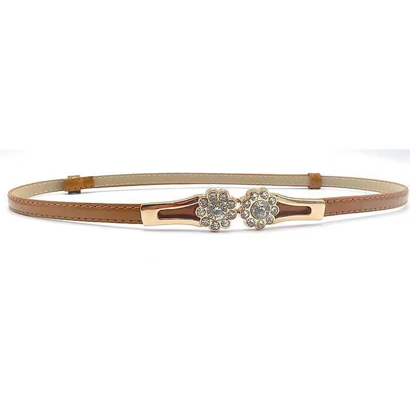 Hundreds of dress with shirt tide simple fashion buckle thin belt decorated with candy-colored patent leather women's models belt