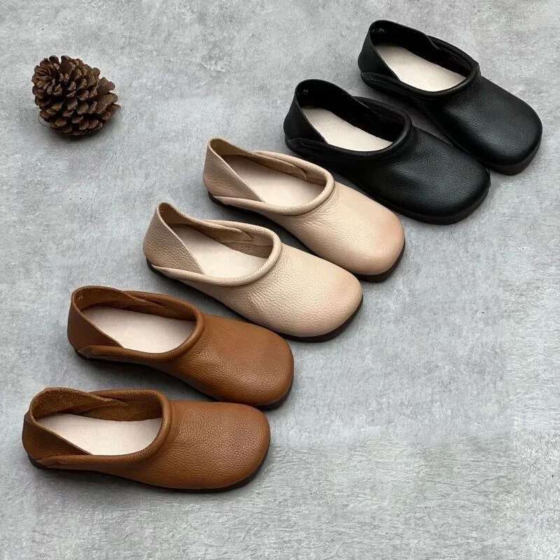 Flats Women Loafers Designer Leather Casual Autumn Soft Oxford Shoes 2024 New Trend Walking Cozy Chaussures Femme