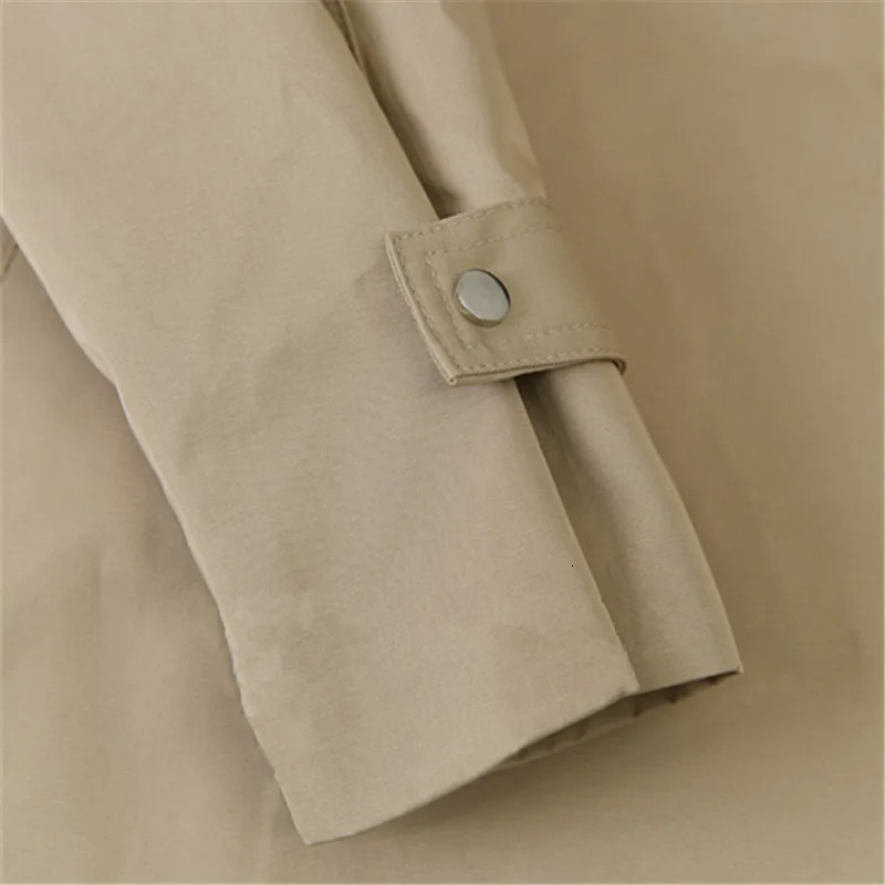 2024 Autumn Women Khaki Short Trench Coat With Sashes High Quality Loose Casual Lapel Long Sleeve Female Windbreaker Outwear 250102