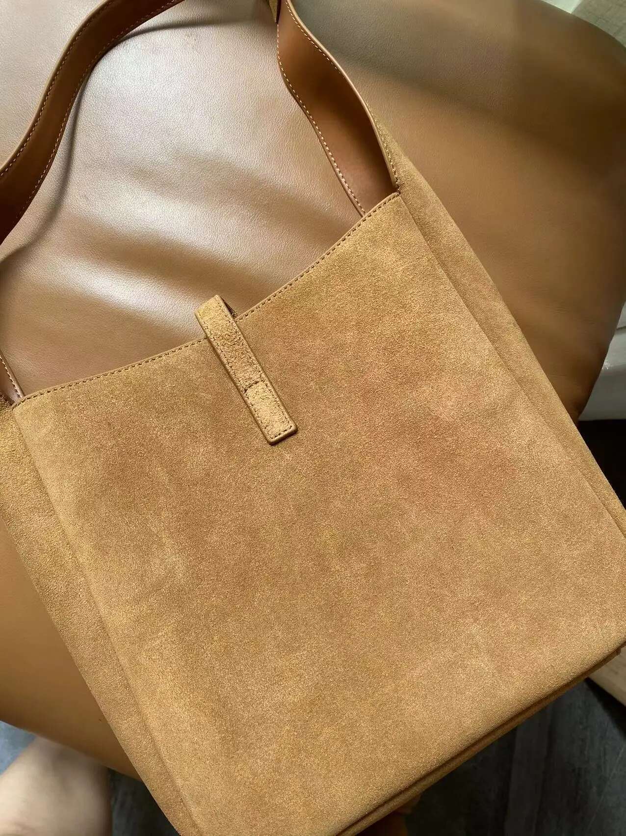 2024 Fall Winter Collections Women's Genuine Suede Leather Fashion Designed Shoulder Bag Lady's Purse Camel Bucket Bolsa