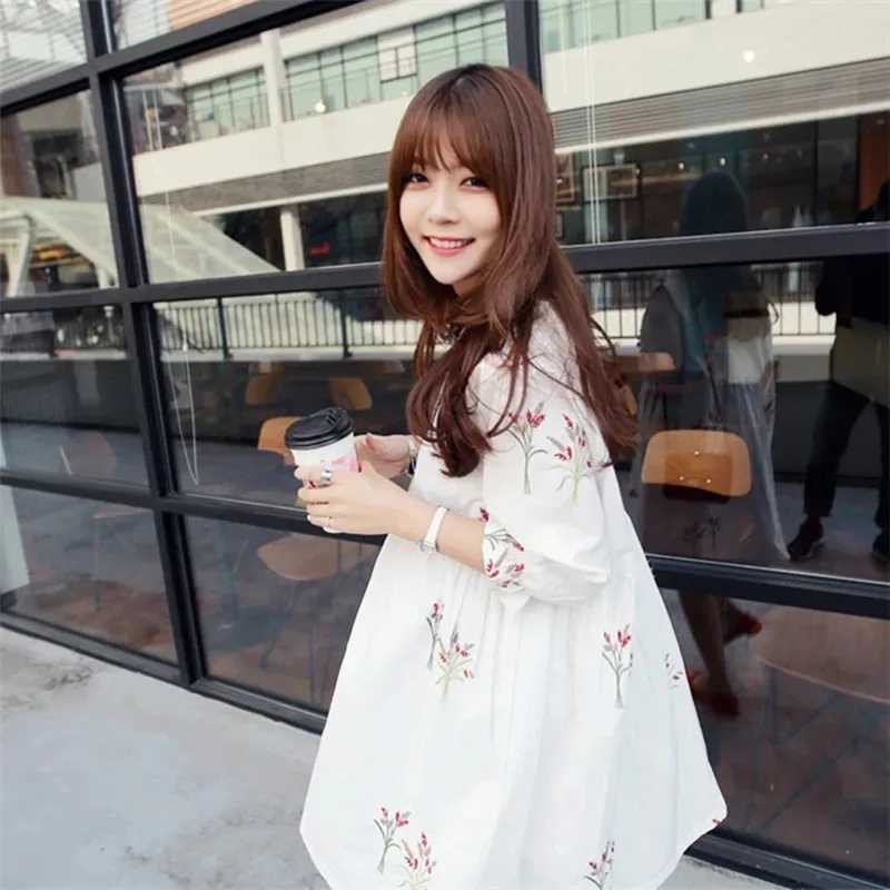 Pregnant womens clothing Chinese casual floral dress cotton loose pregnant womens clothing casual pregnant womens clothing W250113