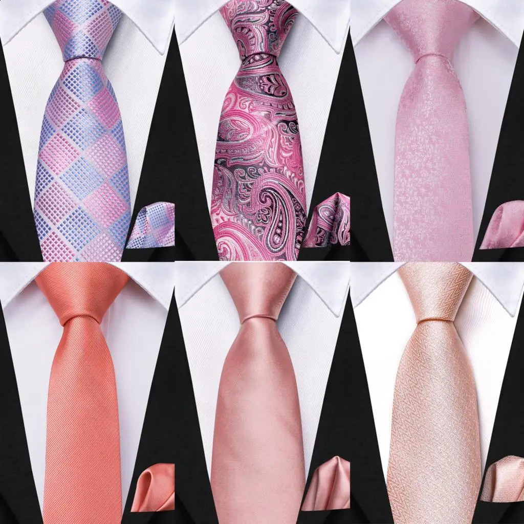 HiTie Peach Pink Solid Paisley Boys Girls Childrens Tie Students Kids Stage Performance Costume Uniform Silk Necktie 120*6CM 250103