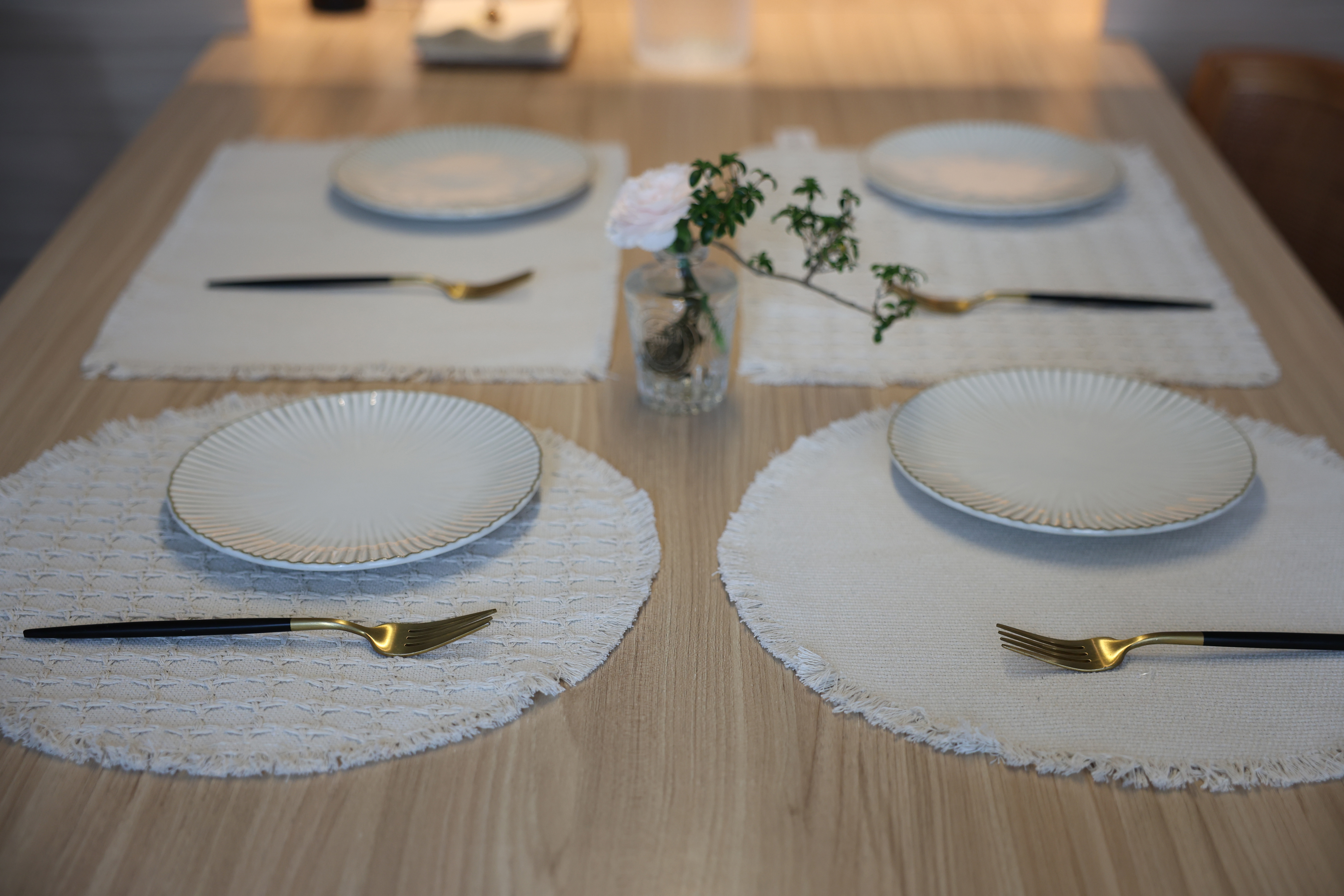 Handwoven Thick Cotton Table Mat for Dining Eco Friendly Handcrafted Heavyweight Cotton Kitchen Mat