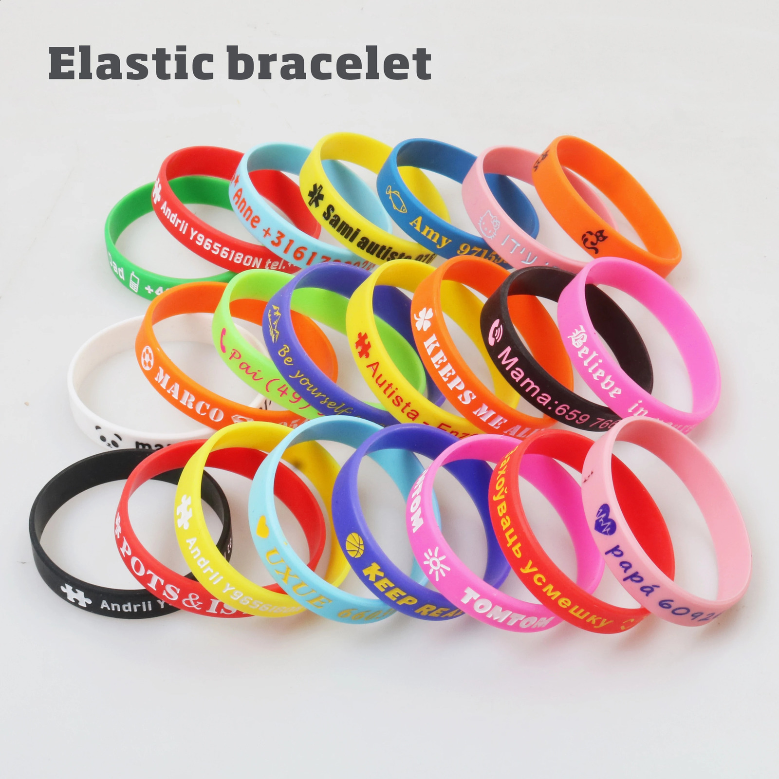 100pcs/50pc Silicone Customized Laser Technology Bracelets Fashion Custom Personalized Engrave Wristband For Party Events 250107