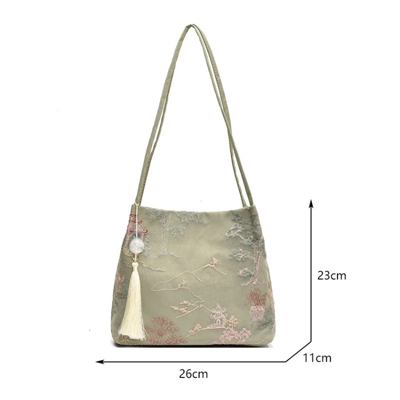 Chinese Style Retro Bag 2025 Models Silk Jacquard Fashionable Minimalist Bag Single Shoulder Diagonal Cross Womens Bag 250106