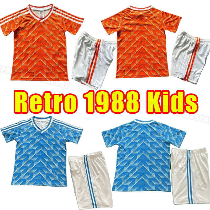 Kids Child Retro Soccer Jerseys Van Basten Holland football shirts BERGKAMP Gullit Rijkaard DAVIDS Netherland 1988 88 World Cup