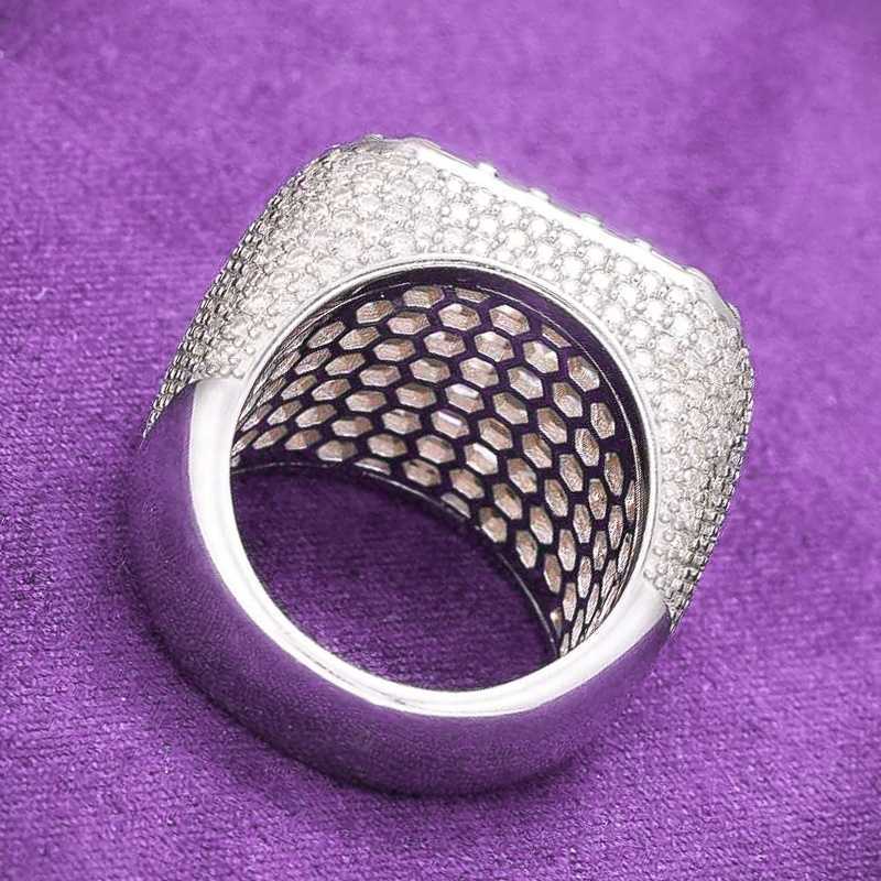 2024 Hip Hop Fine Jewelry Passd Diamond Tester 925 Sterling Silver Iced Out VVS Moissanite 8 Rows Princess Cut Ring For Men