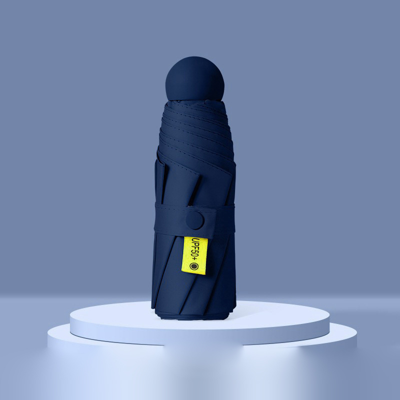 Sleek Black Multi-Layered Umbrella with Built-in UV Shield Perfect for Everyday Sun and Rain Needs