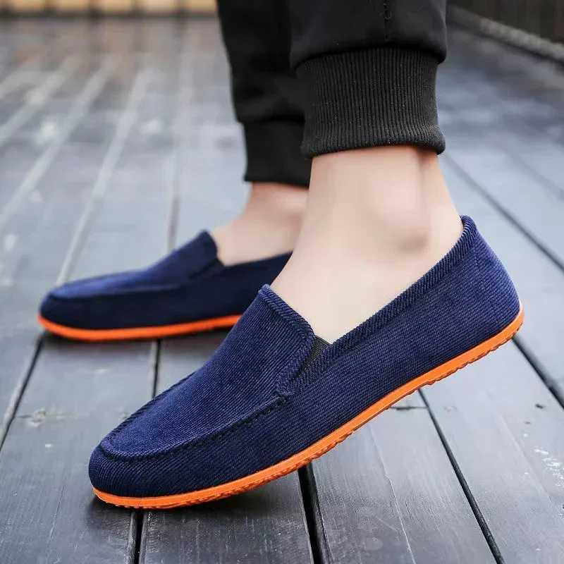 Loafers Shoes Mans Big Size Flats Slippers Fabric Slip- Men Gommino Driving Shoes Fi Summer Style Soft MaleXJ250113