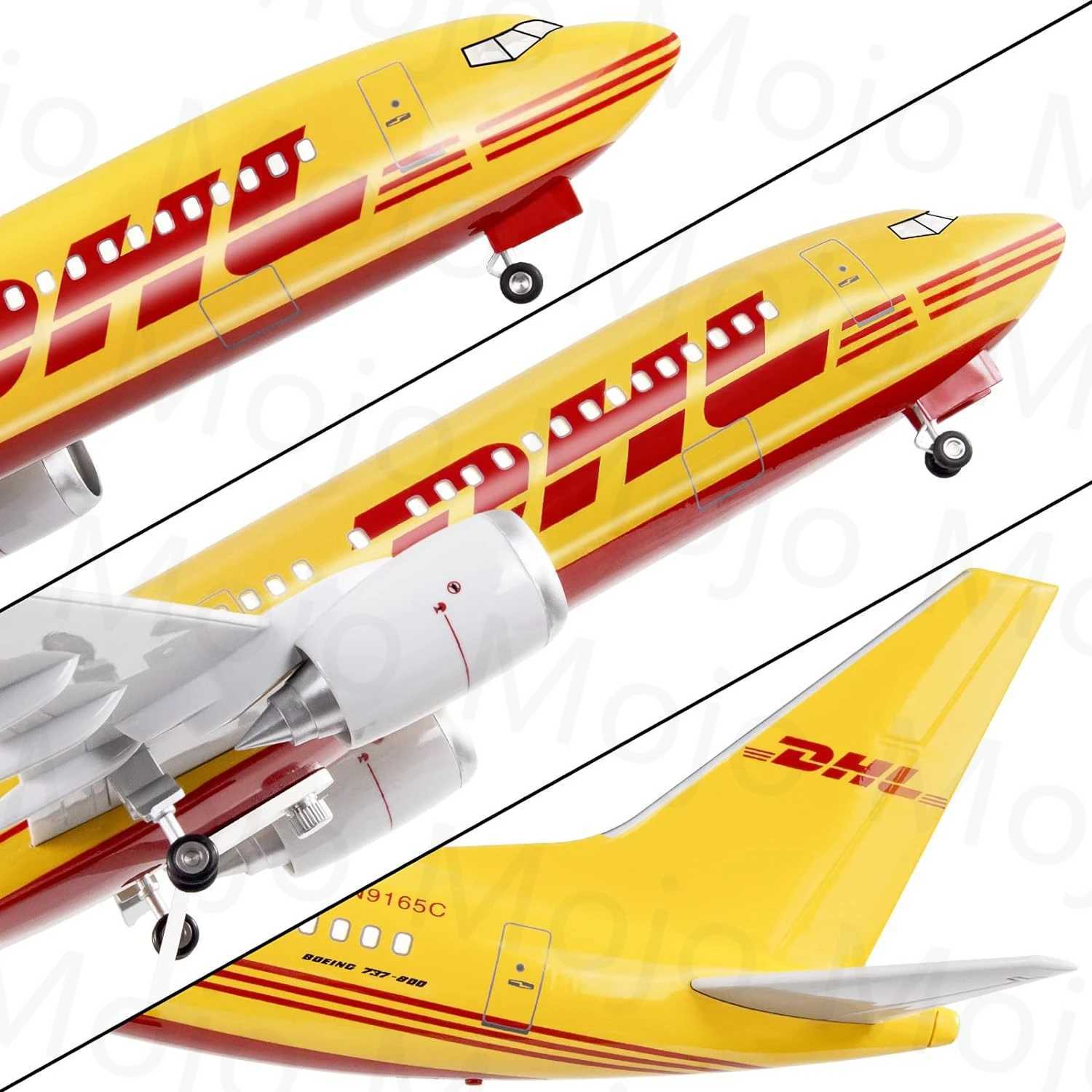 1 85 Scale 47cm 737 Large Model Airplane DHL Boeing B737 Plane Models Diecast Airplanes with LED Light For Collection or Gift X2501141