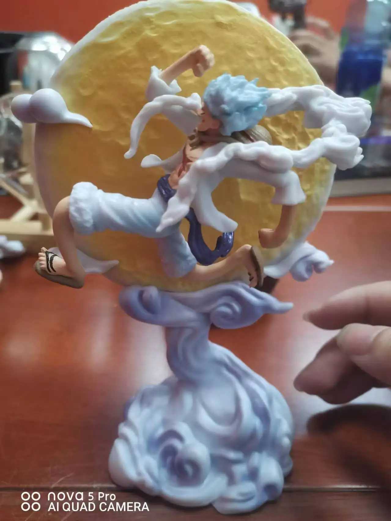 16cm One Piece Anime Figure Moon Fairy Nika Monkey D Luffy Gear 5 With Moon Light Action Figure Gk Statue Model Christmas Gifts W250114