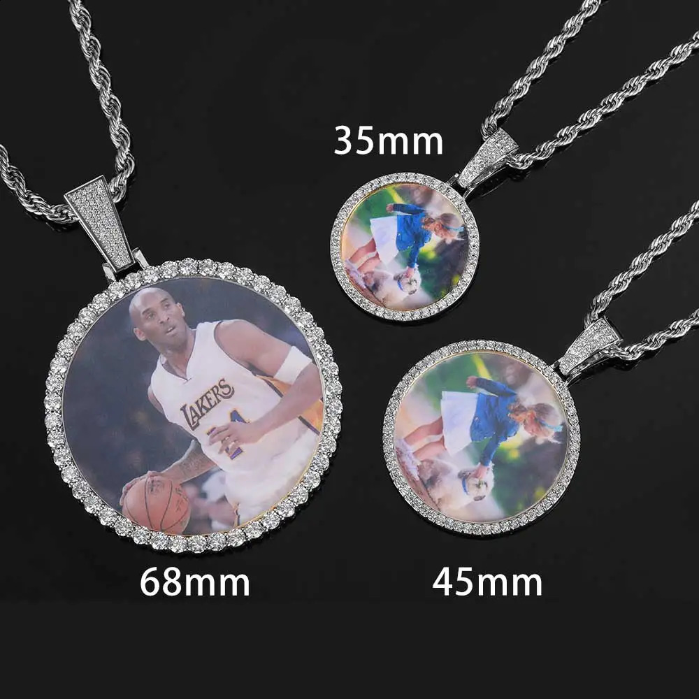 Personalized Customized Circle Medal Po Pendant Hip Hop Rock Jewelry Memory Picture Necklace Pendant Free Customization 250107