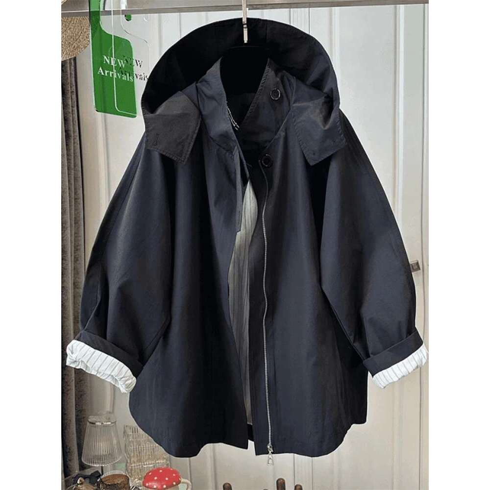 hoodie Women's Wear BZVW Casual Jacket Women's Autumn New Hooded Zipper Design Solid Color Mminimalism Coats Versatile Female jacket