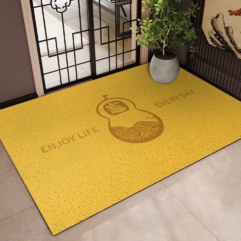 Entrance Door Wire Ring Floor Mat Golden Square Shape To Attract Wealth and Fortune Corridor Staircase Scraping Soil