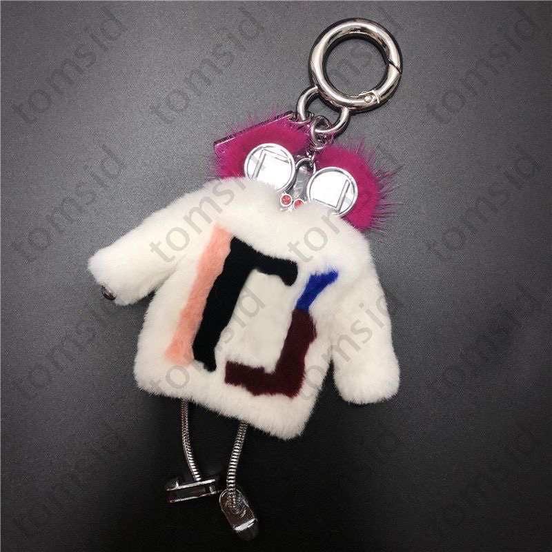 Fluffy Fashion Bag Charm Unisex Keychain Womens Designer Keyring For Men Purse Charm Key Chains 9 Colors Key Holder