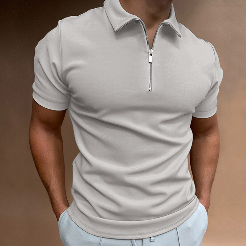 2025 designer men's clothing Hip hop 3D printed zipper short sleeved solid color POLO top T-shirt Top Quality