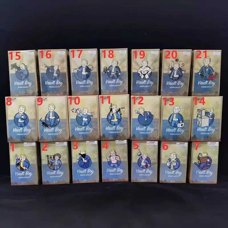 New 4 Vault Boy 3 Generation 7 Shaking Anime Action Figure Statue Model Room Ornament Toys Kids Marriage Fall Free shipping