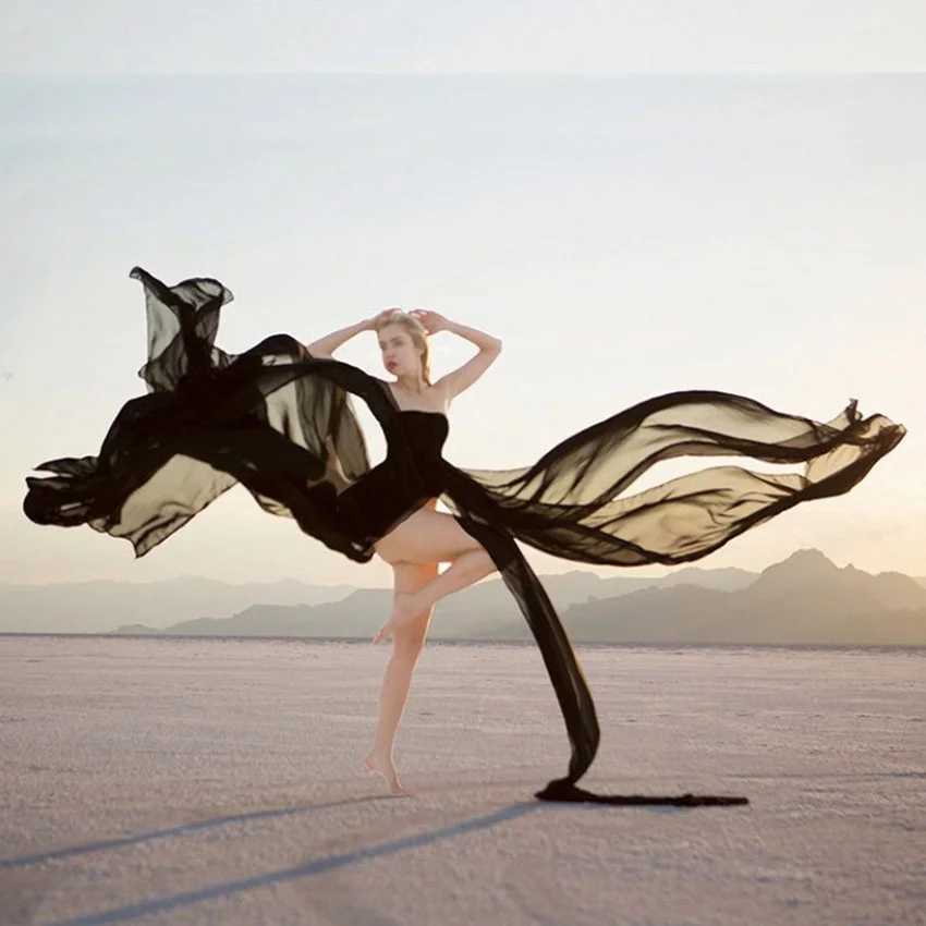 Lace chiffon maternity gown split long maternity photography dress maternity long skirt photo prop 2020 new W250113