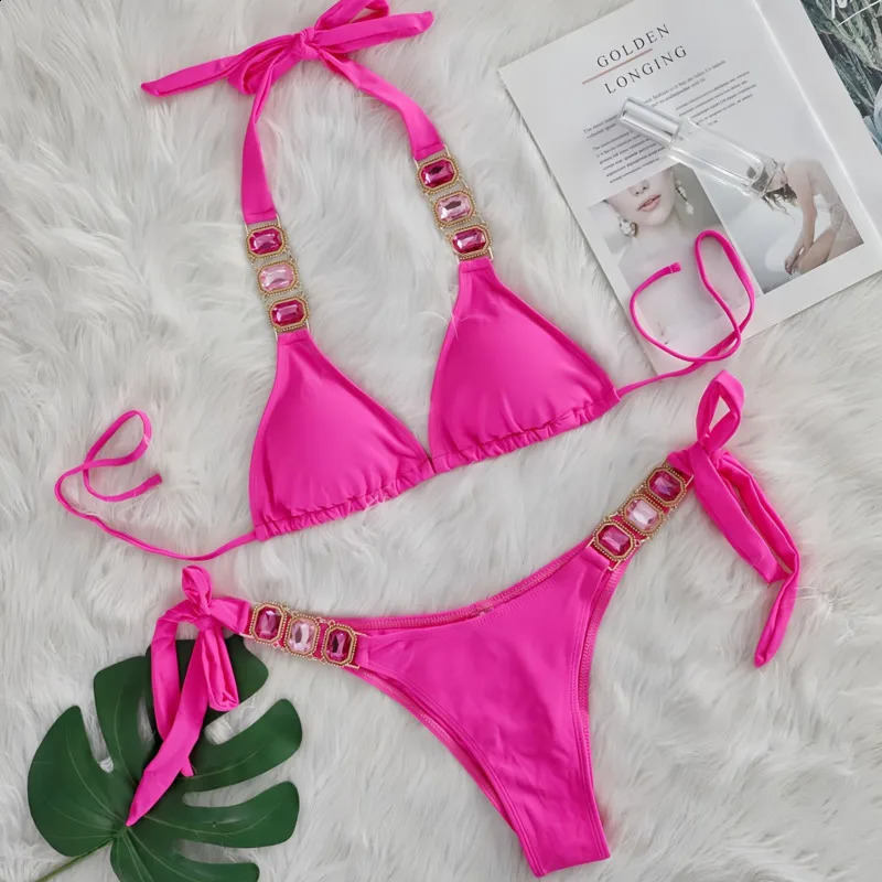 2025 sexy bikini swimsuit rhinestone womens swimsuit push up bikini beach swimsuit swimming pool swimsuit 250109