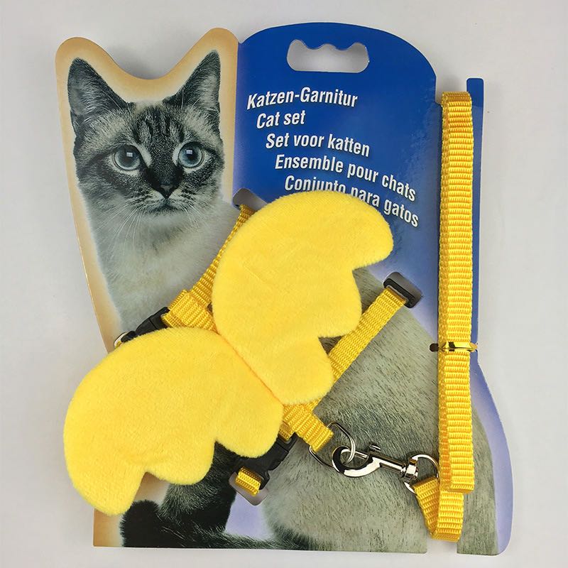 Cute Angel's Wings dog Cat Harness with Leash Adjustable Collar Nylon Rope for Cat Puppy Dog Pig Small Pet Animal Accessories