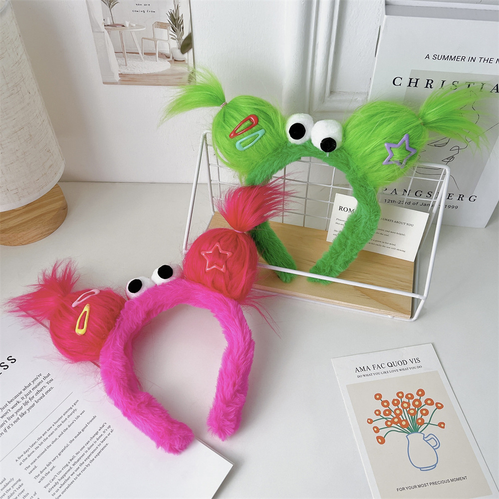Creative Monster Plush Headband for Fall Winter - Playful Ugly Doll Hair Accessory