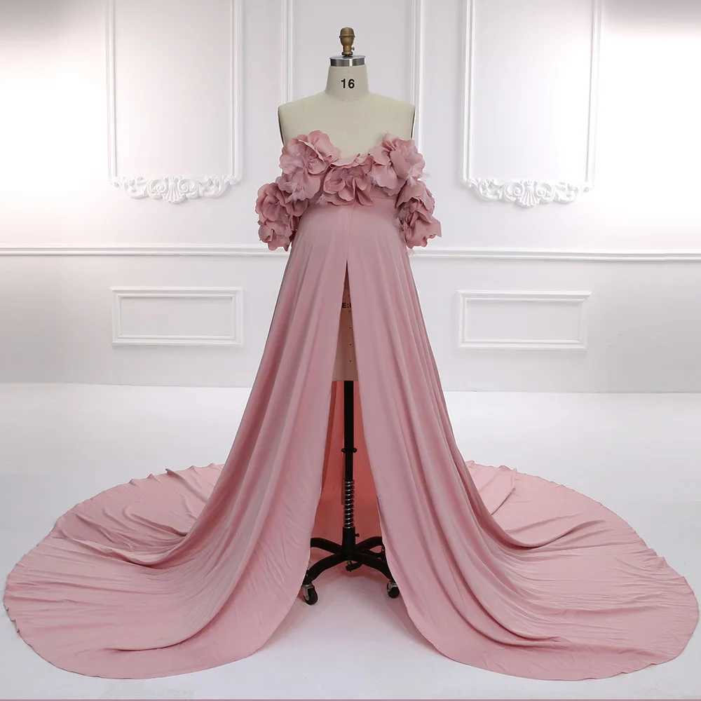 Off Shoulder Handmade Flower Materni Dress for Photo Shoot Baby Shower YEWEN W250113
