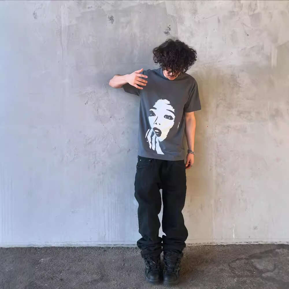 Personalized design, portrait printing, 3D three-dimensional patterns, multiple colors, summer casual loose fitting men's and women's tops