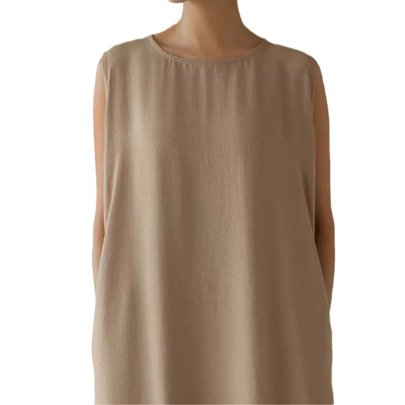(352) New Women Sleeveless Vest Dress Robe