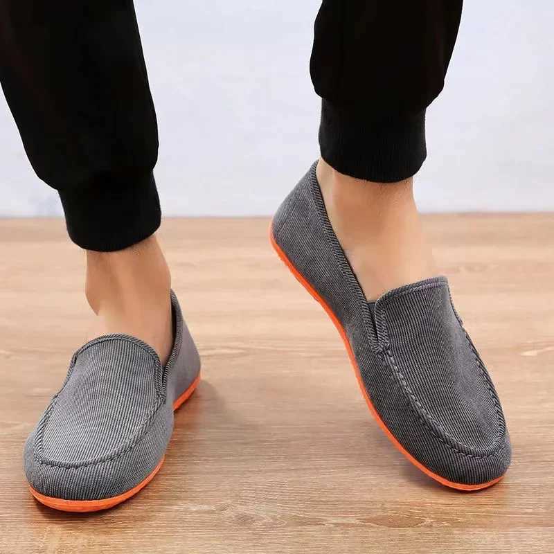 Loafers Shoes Mans Big Size Flats Slippers Fabric Slip- Men Gommino Driving Shoes Fi Summer Style Soft MaleXJ250113