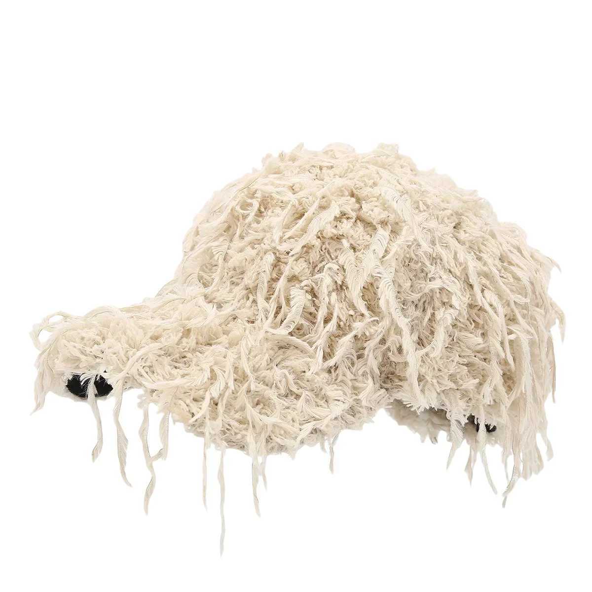 2024 Autumn Winter Warm Plush Baseball C Mens Women Imitate Trkiye Feather Fashion Thick Baseball Cap Tassel Nail C W250113