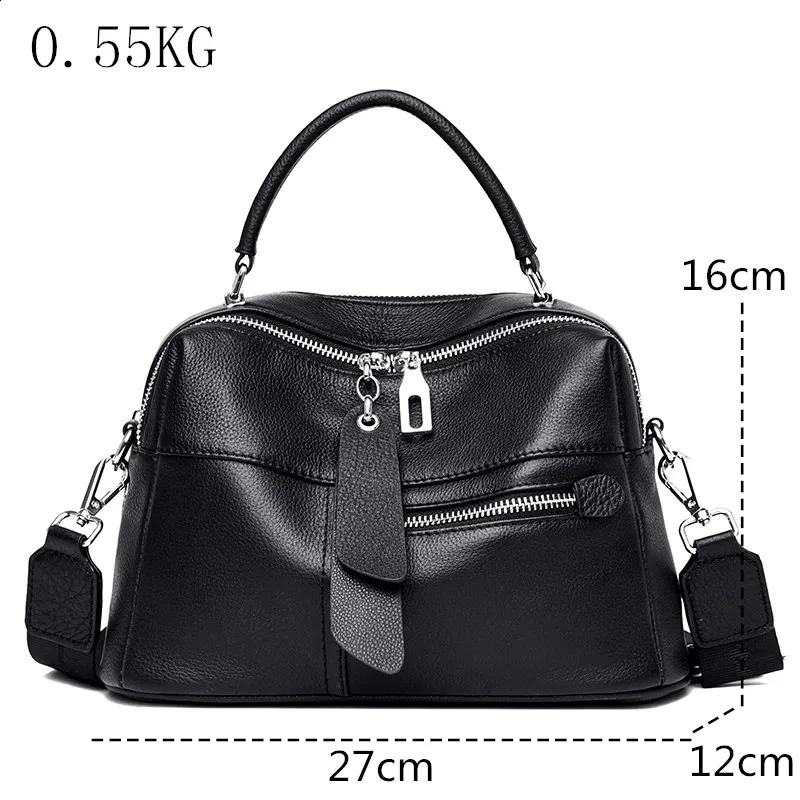 High Quality Cowhide Shoulder Bag for Women messenger Bags Ladies Soft Genuine Leather Handbag Purse Female Casual Crossbody Bag 250106