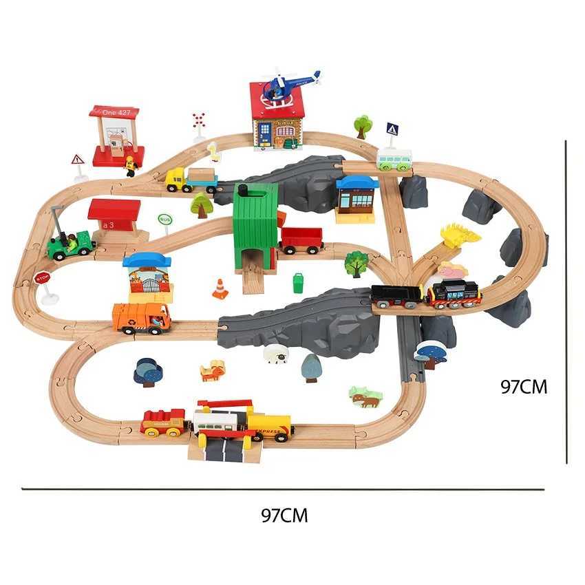 Farm Transport Track Set Train Track and Car Train Electric Car Childrens Puzzle Toys Gift Compatible with Wooden 1 64 Pd09 X250114
