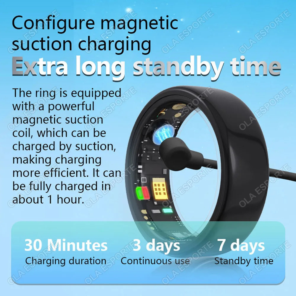 Smart Ring Blood Pressure Monitor Health IP68 Waterproof Monitoring smartring Exercise Remote Care for christmas 250106