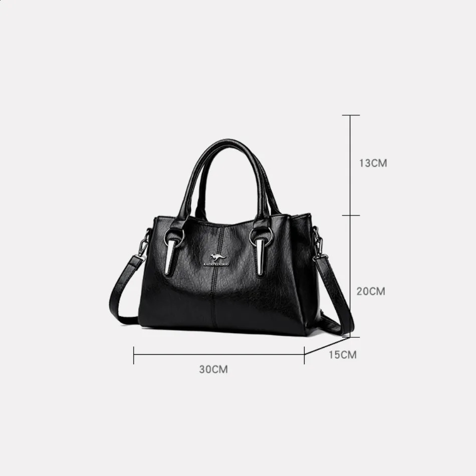 2024 Genuine 3Layers High Quality Soft Leather Ladies Shoulder Crossbody Bags for Women Handbags Women er A Main 250417