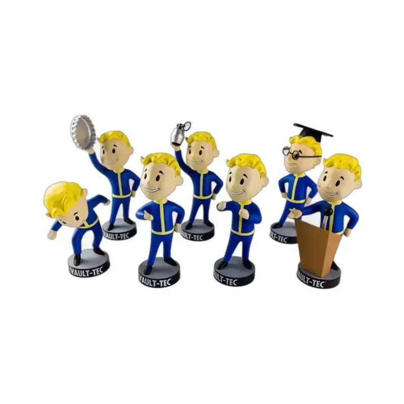New 4 Vault Boy 3 Generation 7 Shaking Anime Action Figure Statue Model Room Ornament Toys Kids Marriage Fall Free shipping
