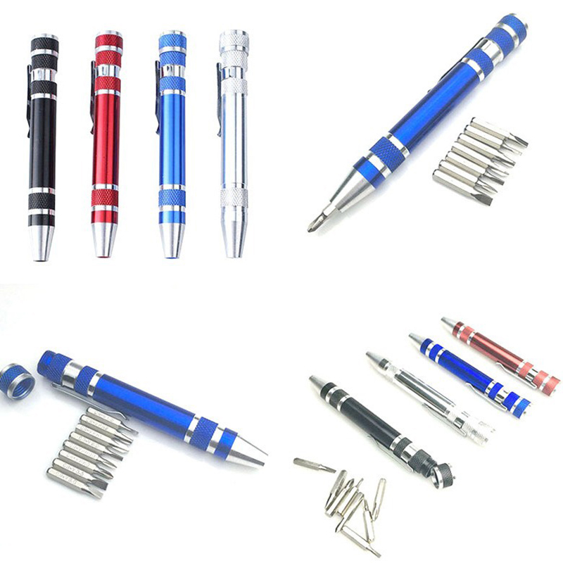 Portable 8 in 1 Mini Screwdriver Set Small Screwdrivers Pen Magnetic Repair Tools Compact Precision Gadgets Computer Eyeglasses Daily Home Improvement